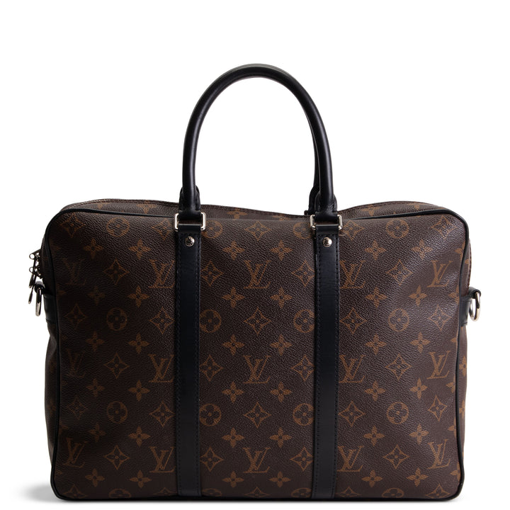 LOUIS VUITTON Monogram Macassar Porte-Document Voyage PM