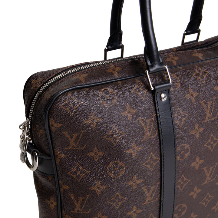 LOUIS VUITTON Monogram Macassar Porte-Document Voyage PM