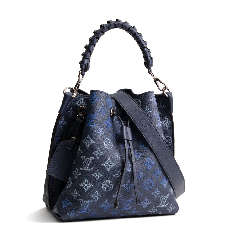 LOUIS VUITTON Monogram Mahina Muria Bucket Bag - Navy