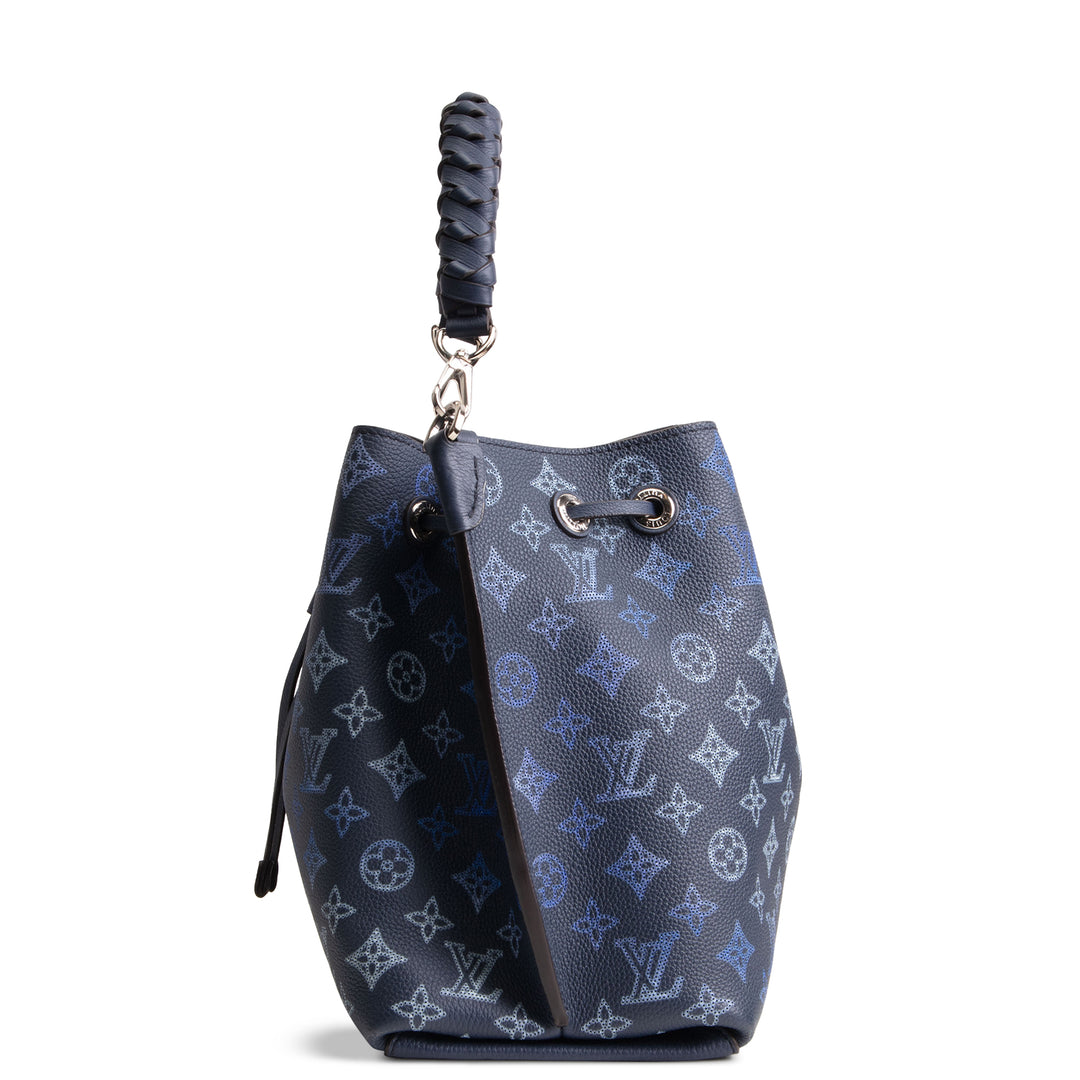 LOUIS VUITTON Monogram Mahina Muria Bucket Bag - Navy