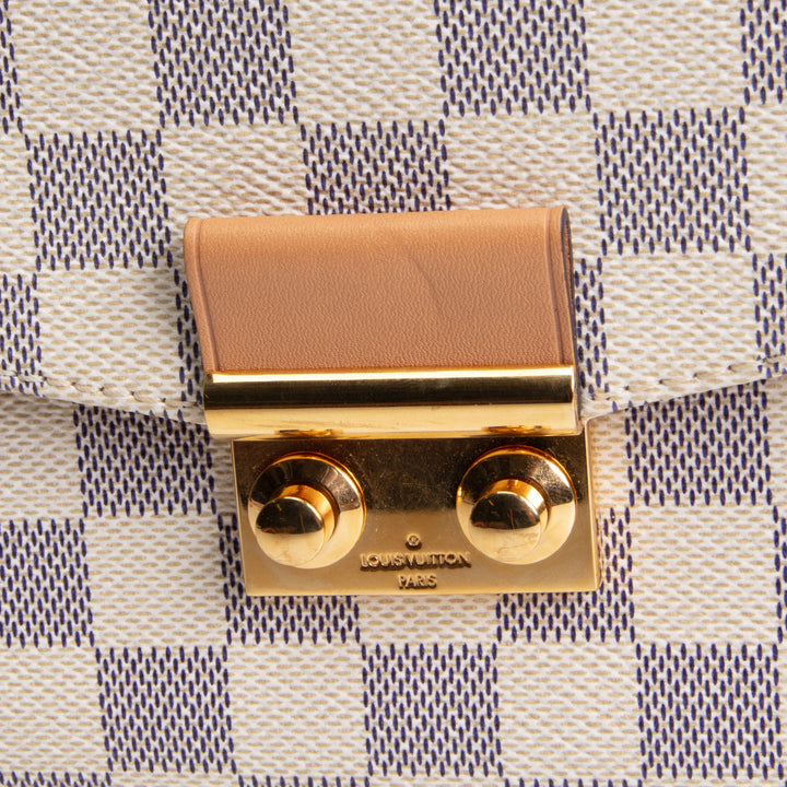 LOUIS VUITTON Damier Azur Braided Croisette Rose