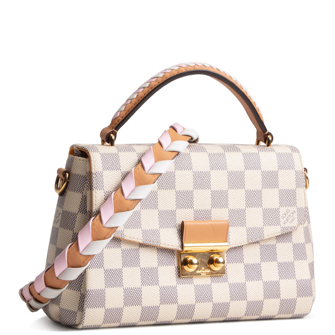 LOUIS VUITTON Damier Azur Braided Croisette Rose