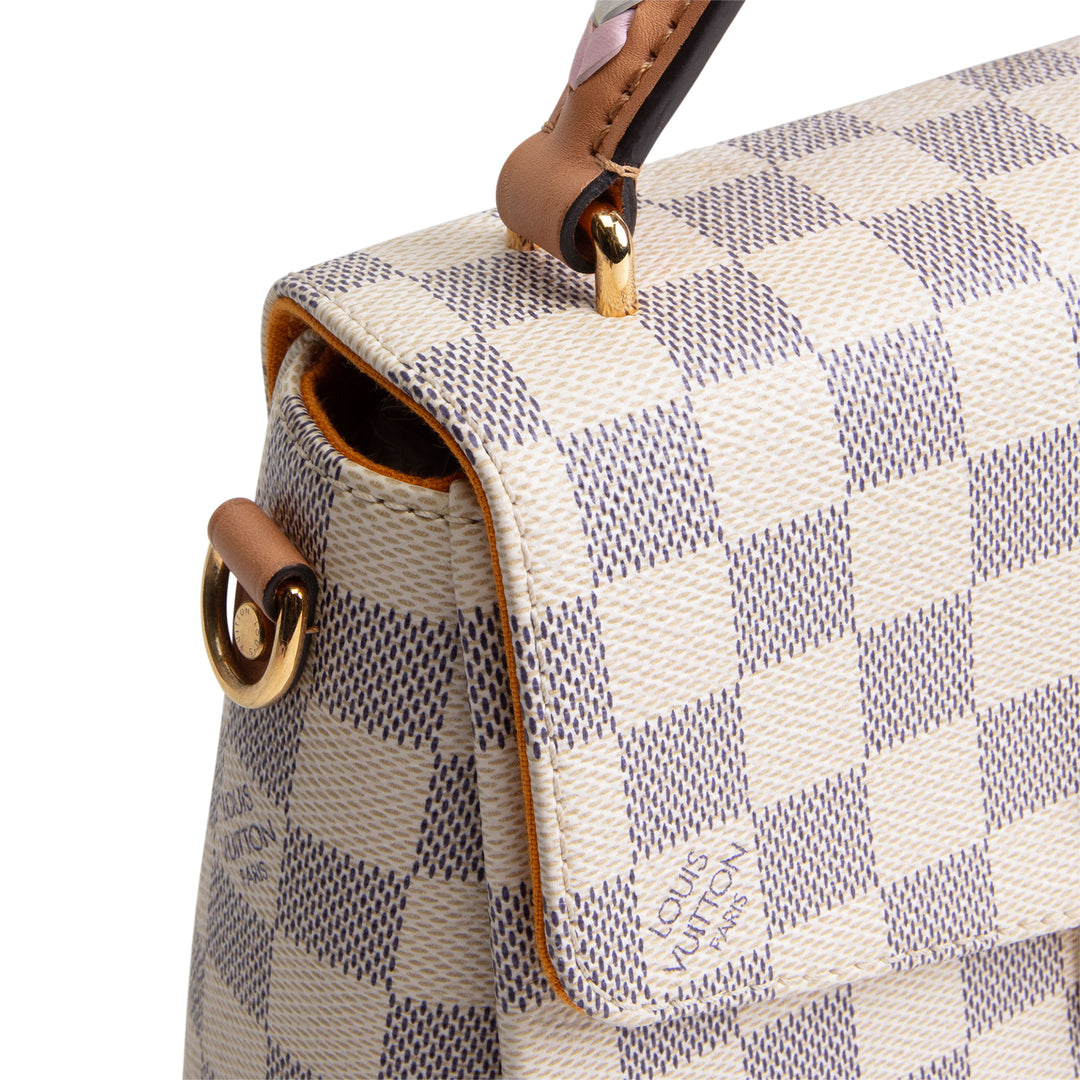 LOUIS VUITTON Damier Azur Braided Croisette Rose