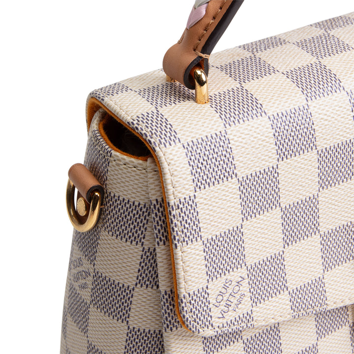 LOUIS VUITTON Damier Azur Braided Croisette Rose