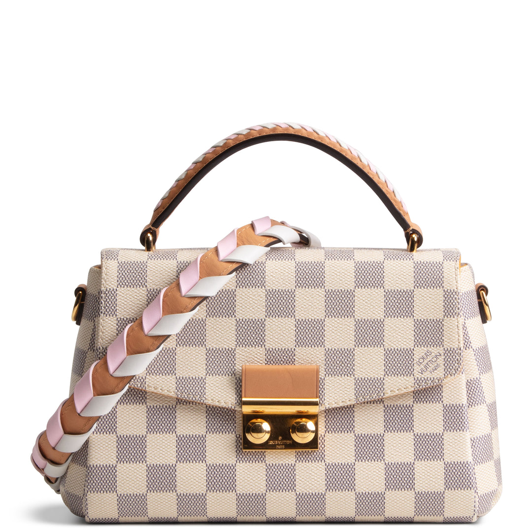 LOUIS VUITTON Damier Azur Braided Croisette Rose