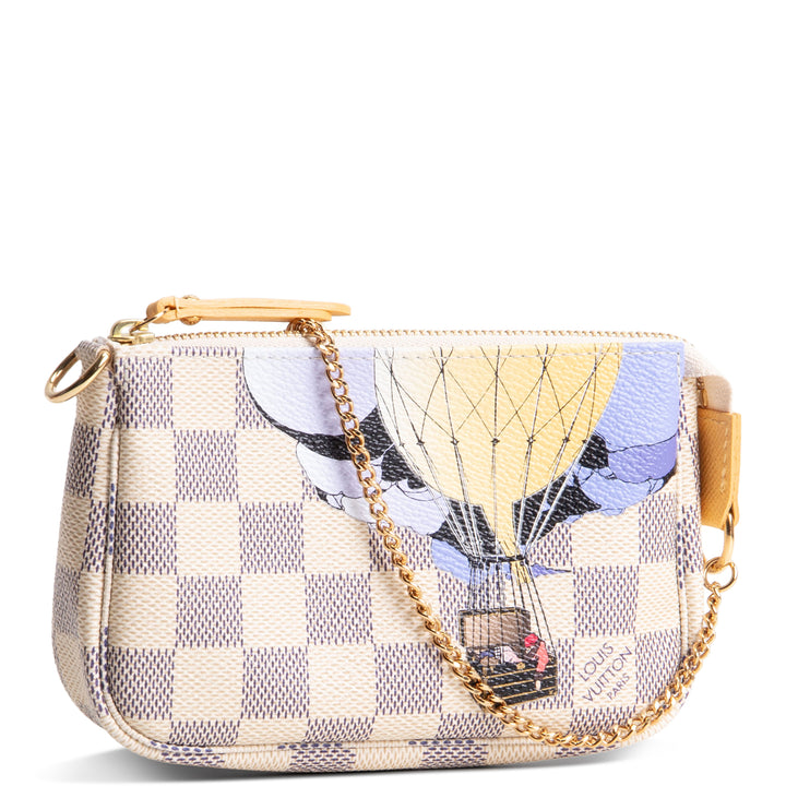 LOUIS VUITTON Mini Pochette Accessories Damier Azur Illustre