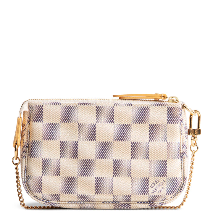 LOUIS VUITTON Mini Pochette Accessories Damier Azur Illustre