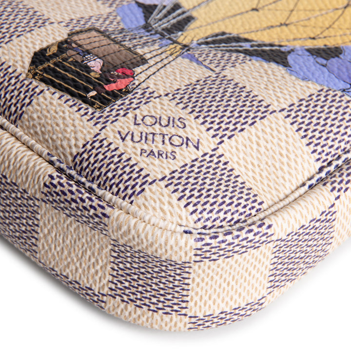 LOUIS VUITTON Mini Pochette Accessories Damier Azur Illustre
