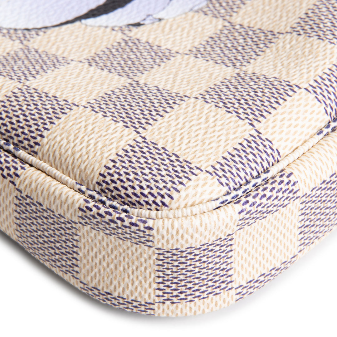 LOUIS VUITTON Mini Pochette Accessories Damier Azur Illustre