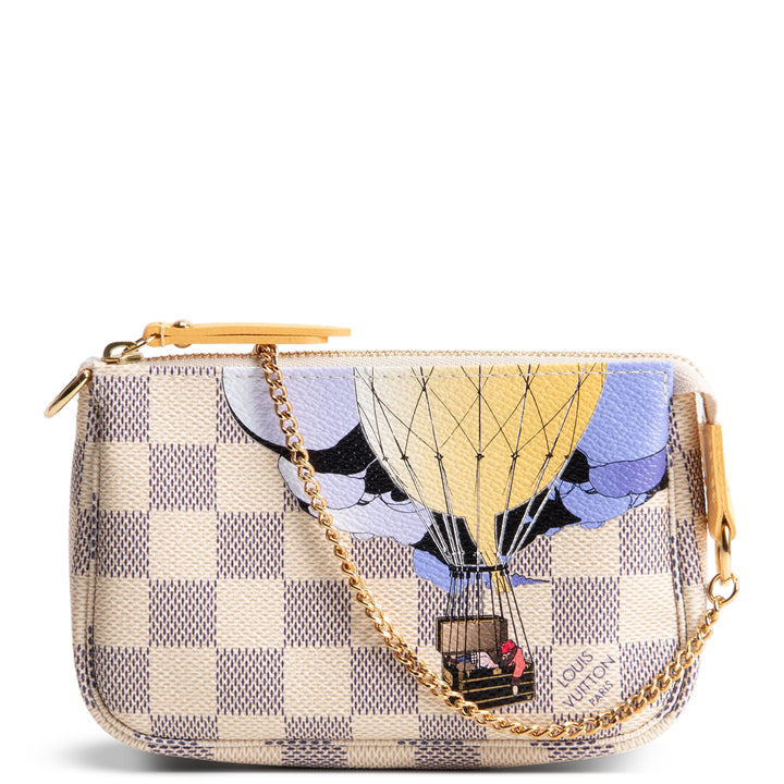 LOUIS VUITTON Mini Pochette Accessories Damier Azur Illustre