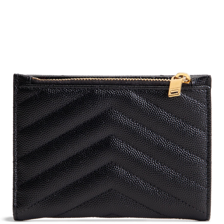 SAINT LAURENT Grain De Poudre Matelasse Chevron Flap Card Case