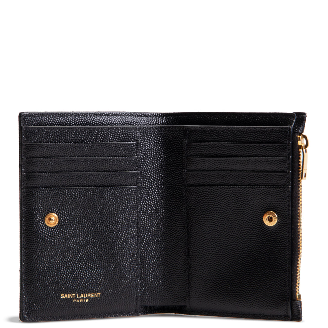 SAINT LAURENT Grain De Poudre Matelasse Chevron Flap Card Case