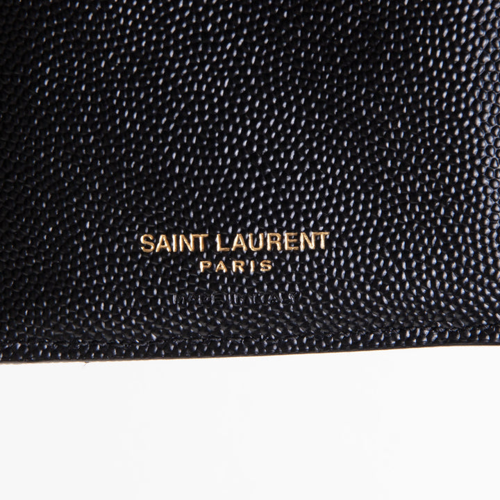 SAINT LAURENT Grain De Poudre Matelasse Chevron Flap Card Case
