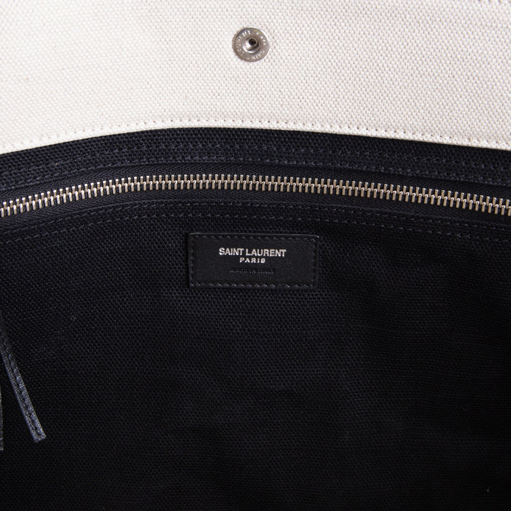 SAINT LAURENT Canvas Large Rive Gauche Tote - Neutral