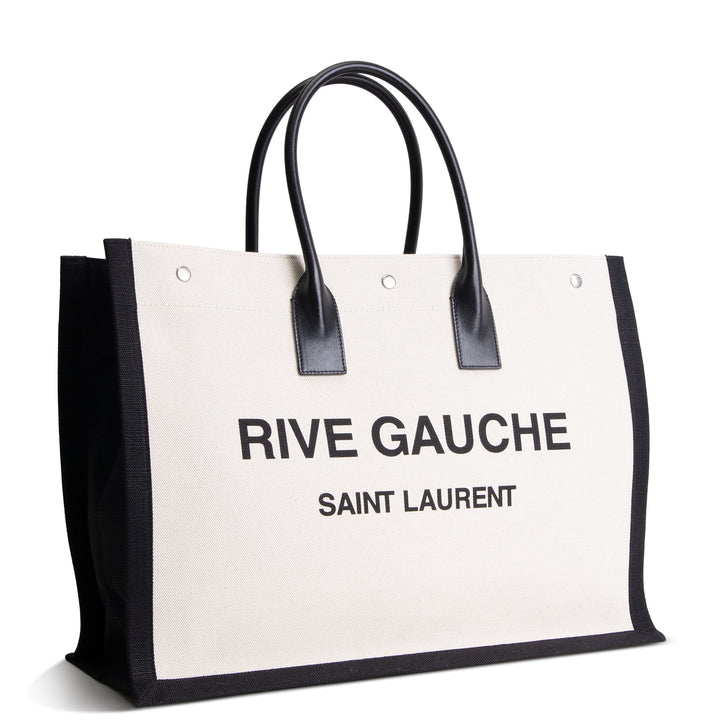 SAINT LAURENT Canvas Large Rive Gauche Tote - Neutral