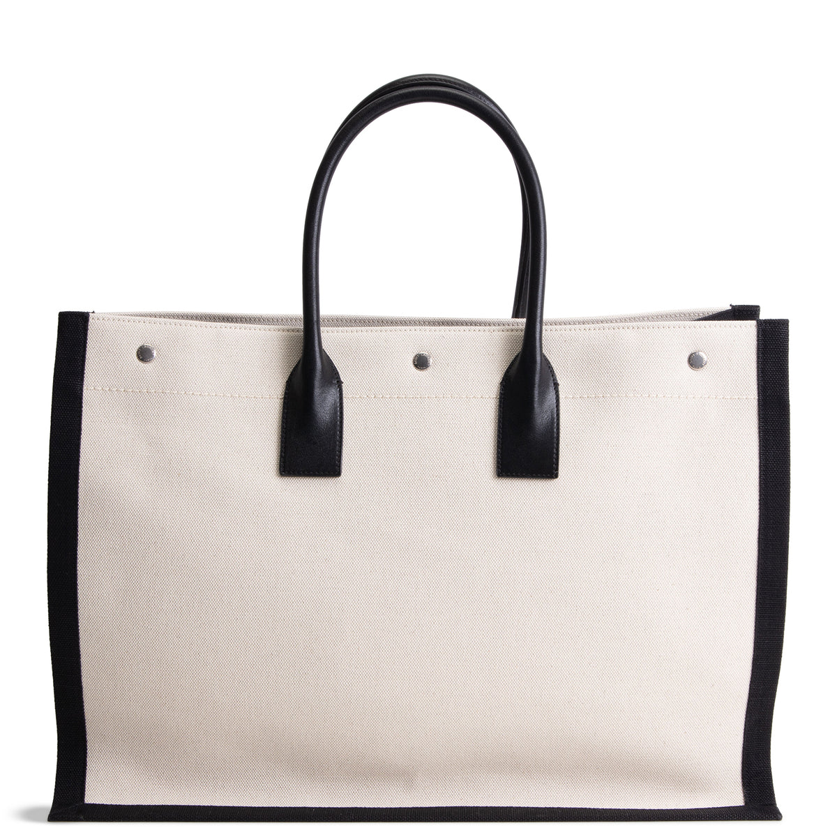 SAINT LAURENT Canvas Large Rive Gauche Tote - Neutral