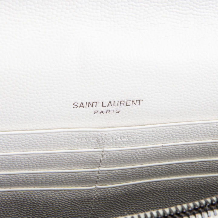 SAINT LAURENT Envelope Wallet on Chain - White w/ Black