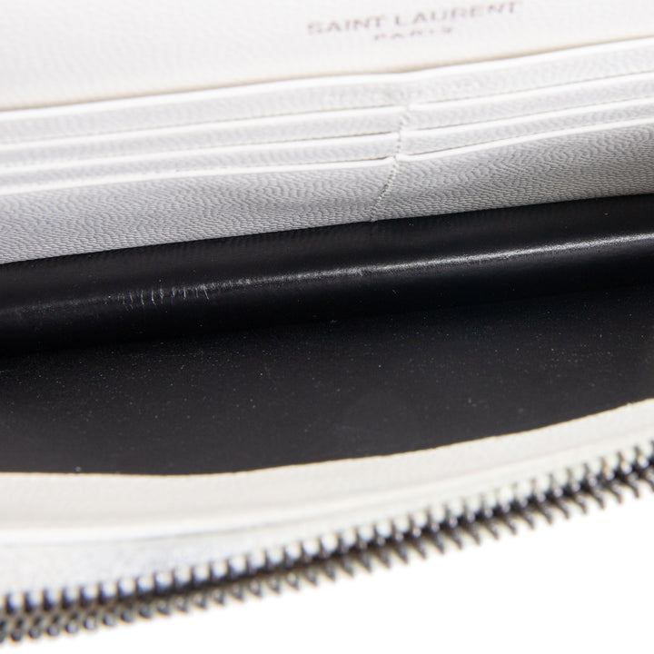 SAINT LAURENT Envelope Wallet on Chain - White w/ Black