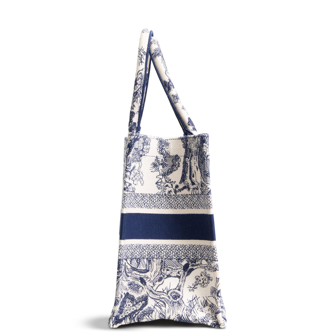 DIOR Toile de Jouy Medium Book Tote - White/Navy