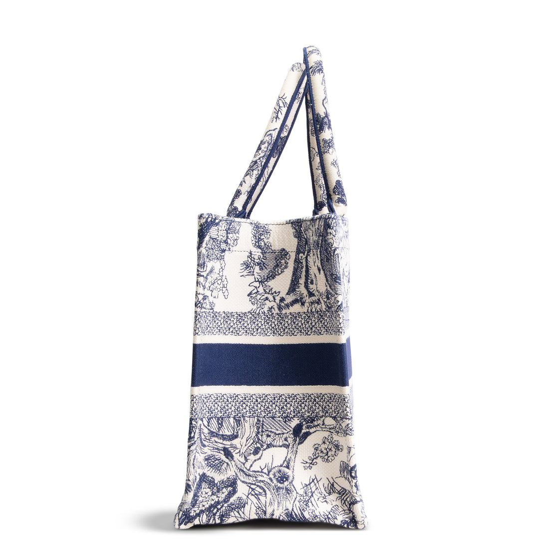 DIOR Toile de Jouy Medium Book Tote - White/Navy
