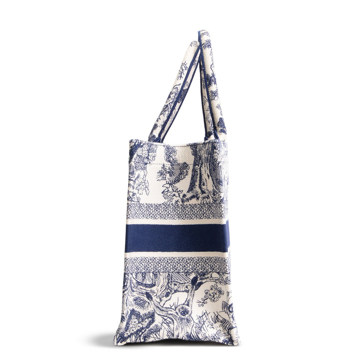 DIOR Toile de Jouy Medium Book Tote - White/Navy