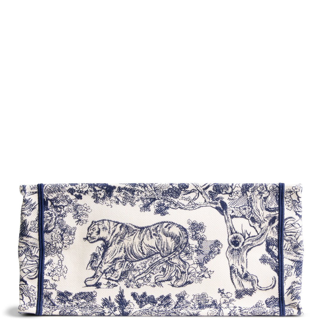 DIOR Toile de Jouy Medium Book Tote - White/Navy