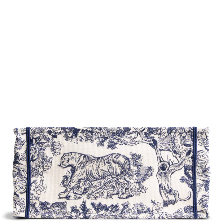DIOR Toile de Jouy Medium Book Tote - White/Navy