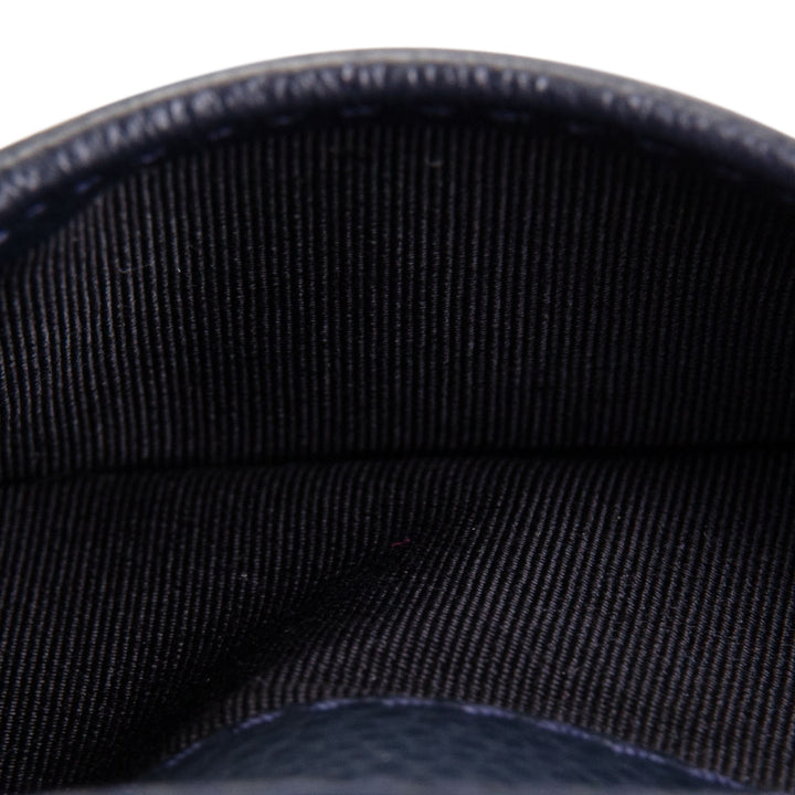 DIOR Leather Card Holder - Navy