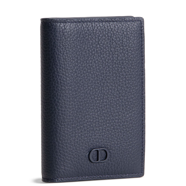 DIOR Leather Card Holder - Navy