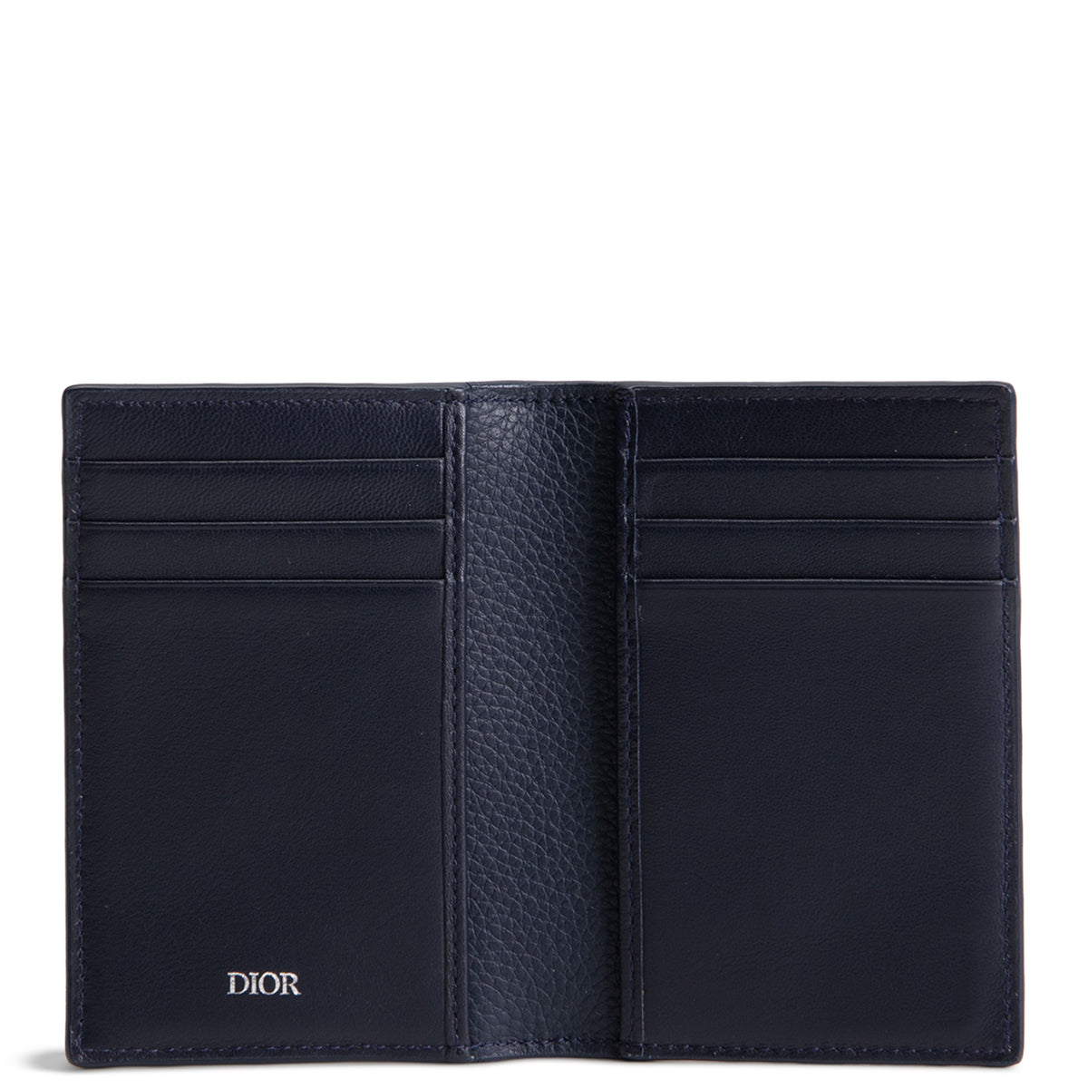 DIOR Leather Card Holder - Navy