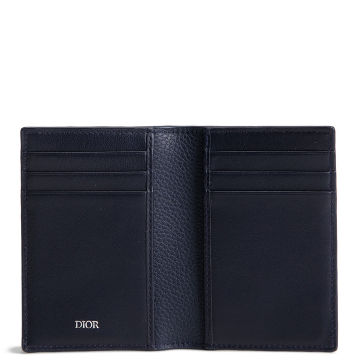DIOR Leather Card Holder - Navy