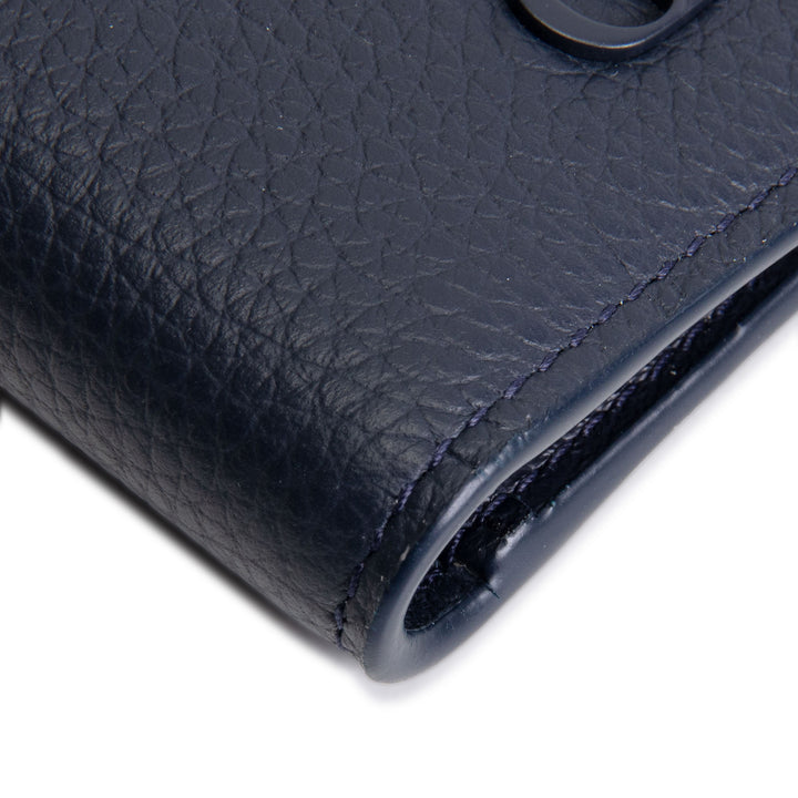 DIOR Leather Card Holder - Navy