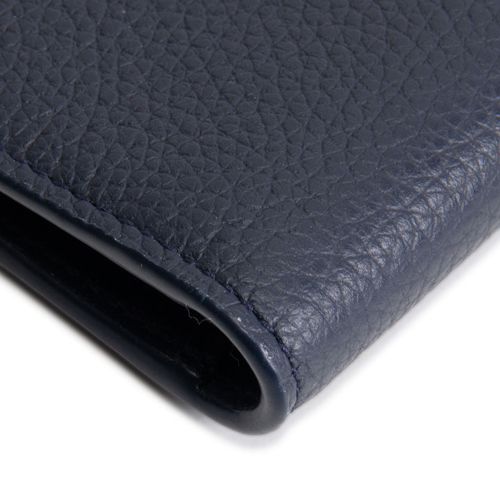 DIOR Leather Card Holder - Navy