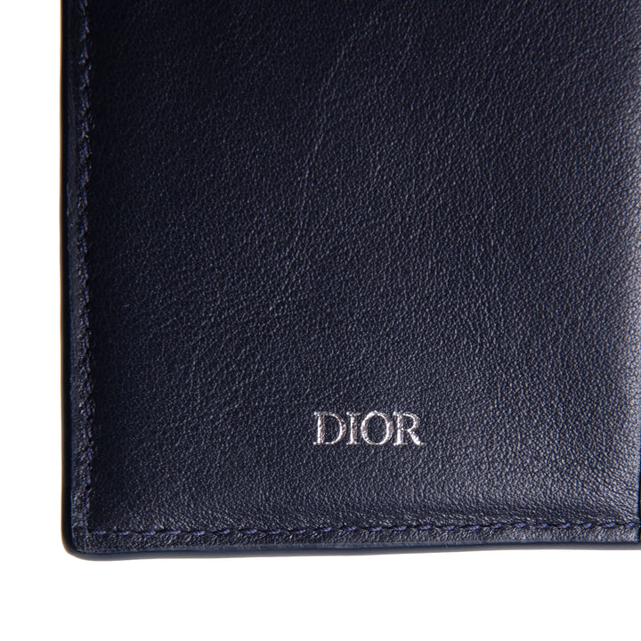 DIOR Leather Card Holder - Navy