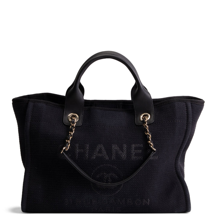 CHANEL Small Canvas Deauville Tote - Black