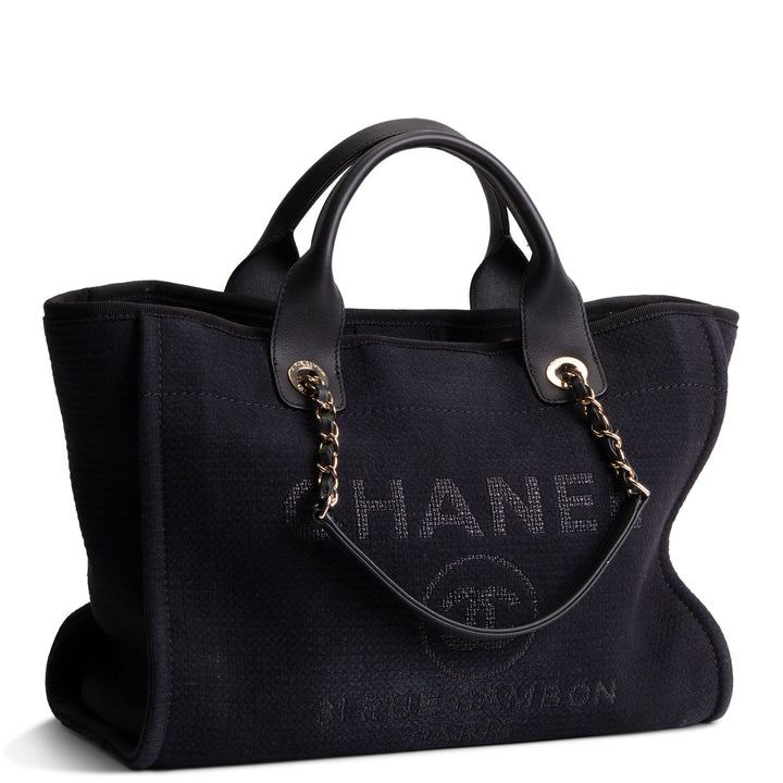 CHANEL Small Canvas Deauville Tote - Black