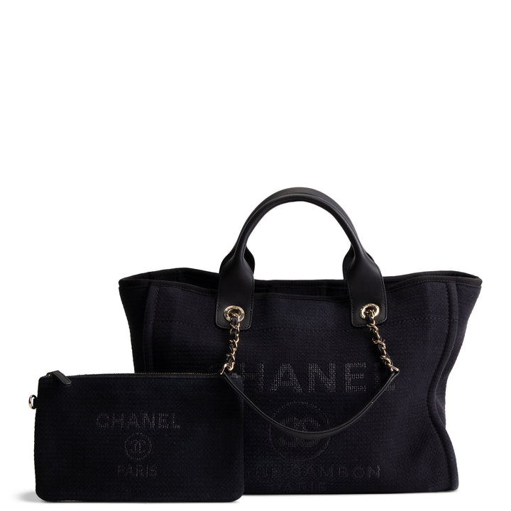 CHANEL Small Canvas Deauville Tote - Black
