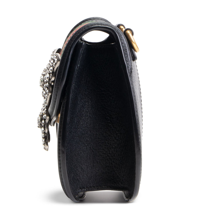 GUCCI Web Crystal Butterfly Stripe Small Totem Bag