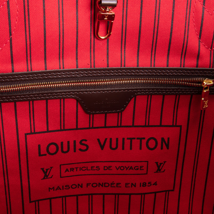 LOUIS VUITTON Damier Ebene Neverfull MM - No Pouch