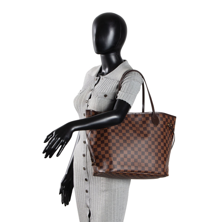 LOUIS VUITTON Damier Ebene Neverfull MM - No Pouch