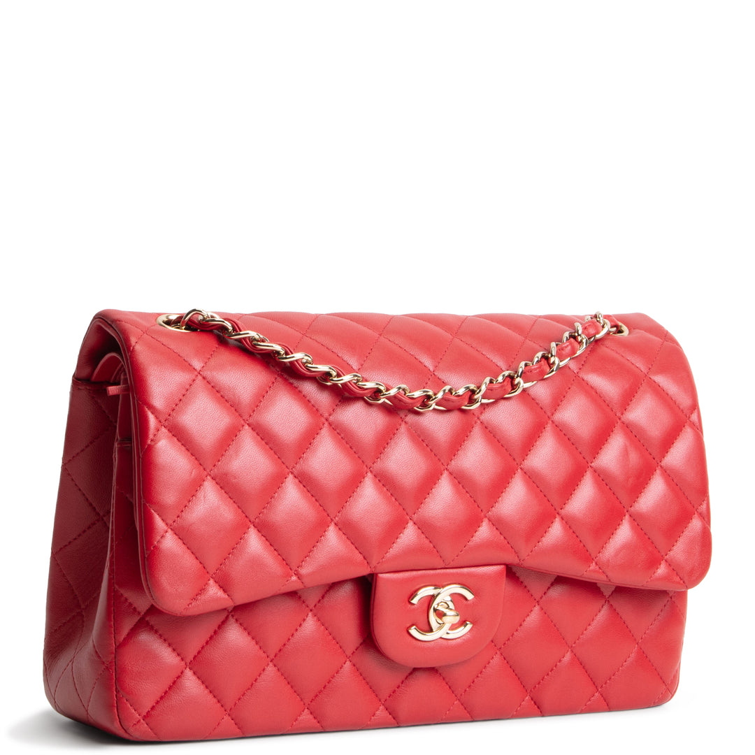 CHANEL Lambskin Classic Jumbo Double Flap