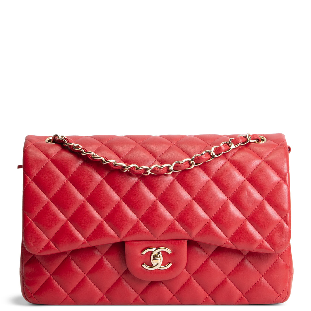 CHANEL Lambskin Classic Jumbo Double Flap