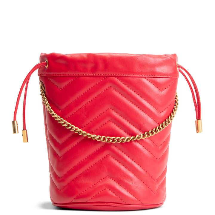 GUCCI Mini GG Marmont Bucket Bag - Red