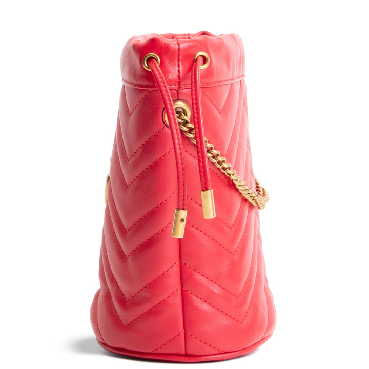 GUCCI Mini GG Marmont Bucket Bag - Red
