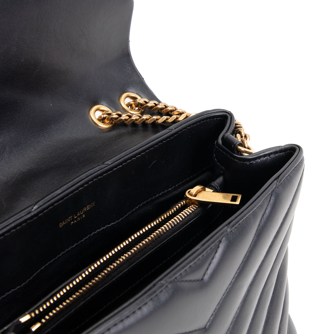 SAINT LAURENT Small Loulou Shoulder Bag - Black - OUTLET FINAL SALE