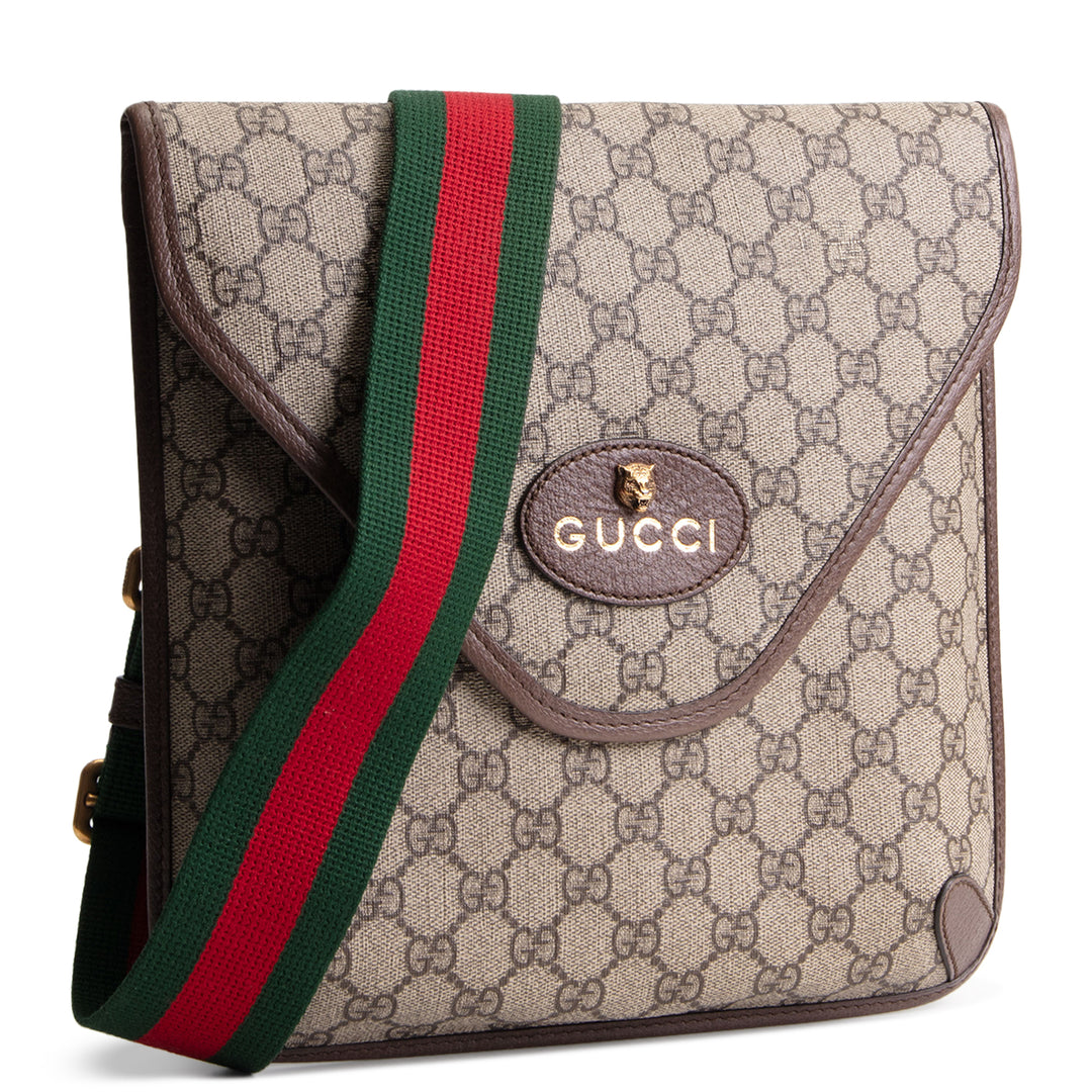 GUCCI GG Supreme Neo Vintage Messenger Bag - Beige & Ebony