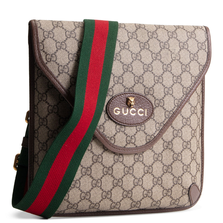 GUCCI GG Supreme Neo Vintage Messenger Bag - Beige & Ebony