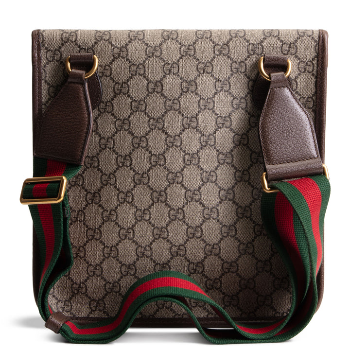 GUCCI GG Supreme Neo Vintage Messenger Bag - Beige & Ebony