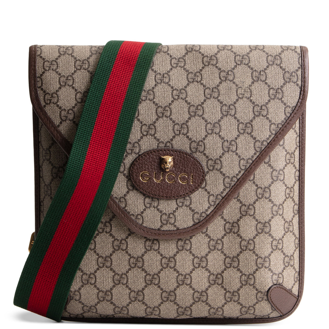 GUCCI GG Supreme Neo Vintage Messenger Bag - Beige & Ebony