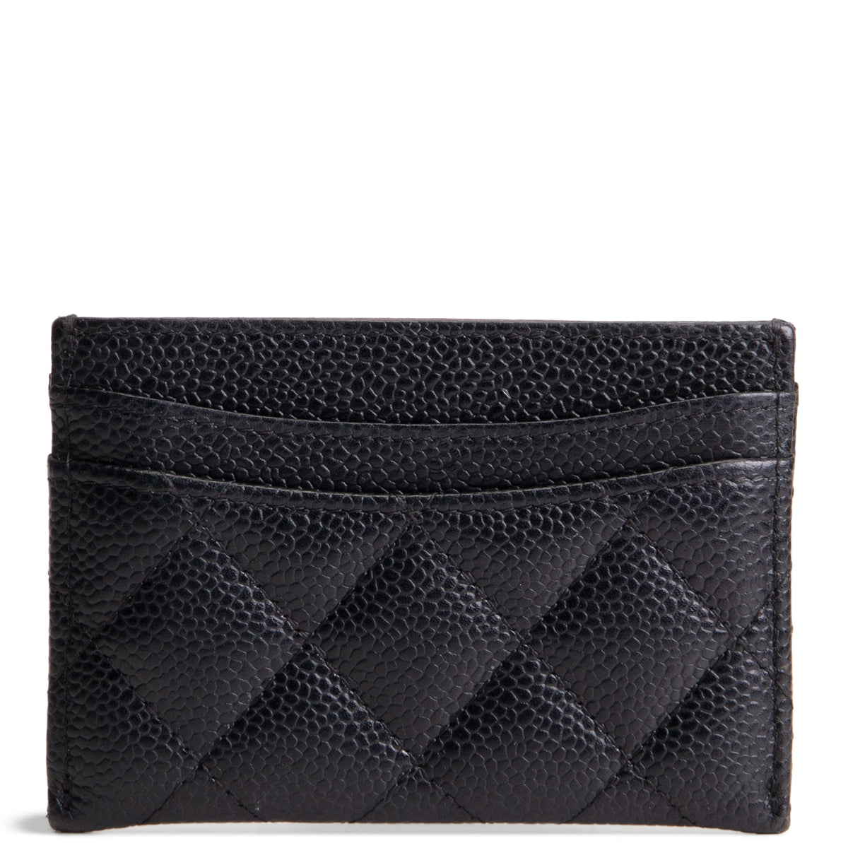 CHANEL Quilted Caviar Classic Card Holder - Black